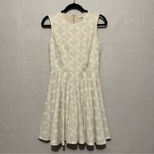 Diane von Furstenberg cream fit & flare dress - size 2
